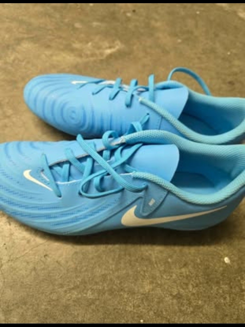 Nike Light Blue Indoor Soccer Shoes with White Swoosh